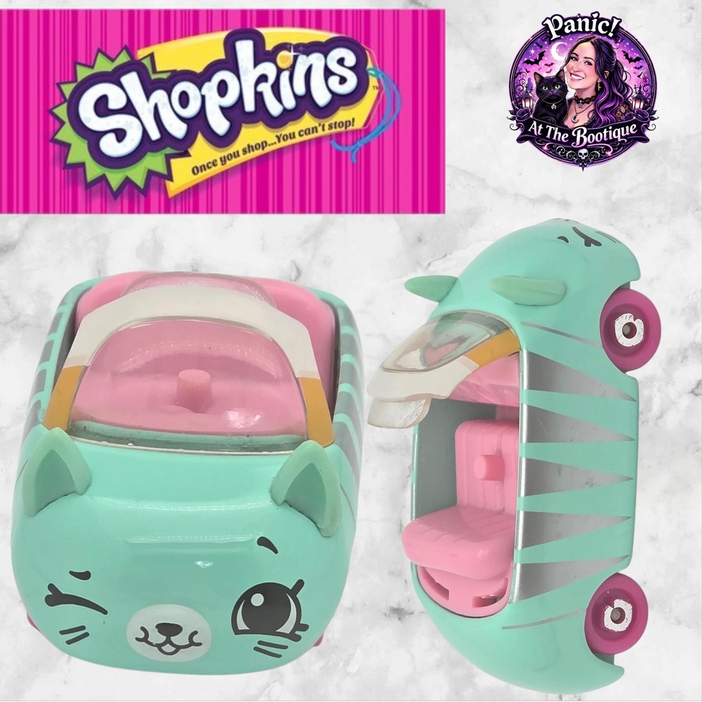 Shopkins Cutie Cars Cat Convertible Mint Green Pink Die-Cast Retro Toy Vehicle